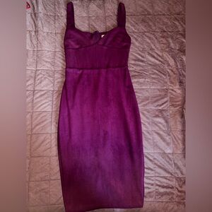 Oh Polly, plum suede corset dress!